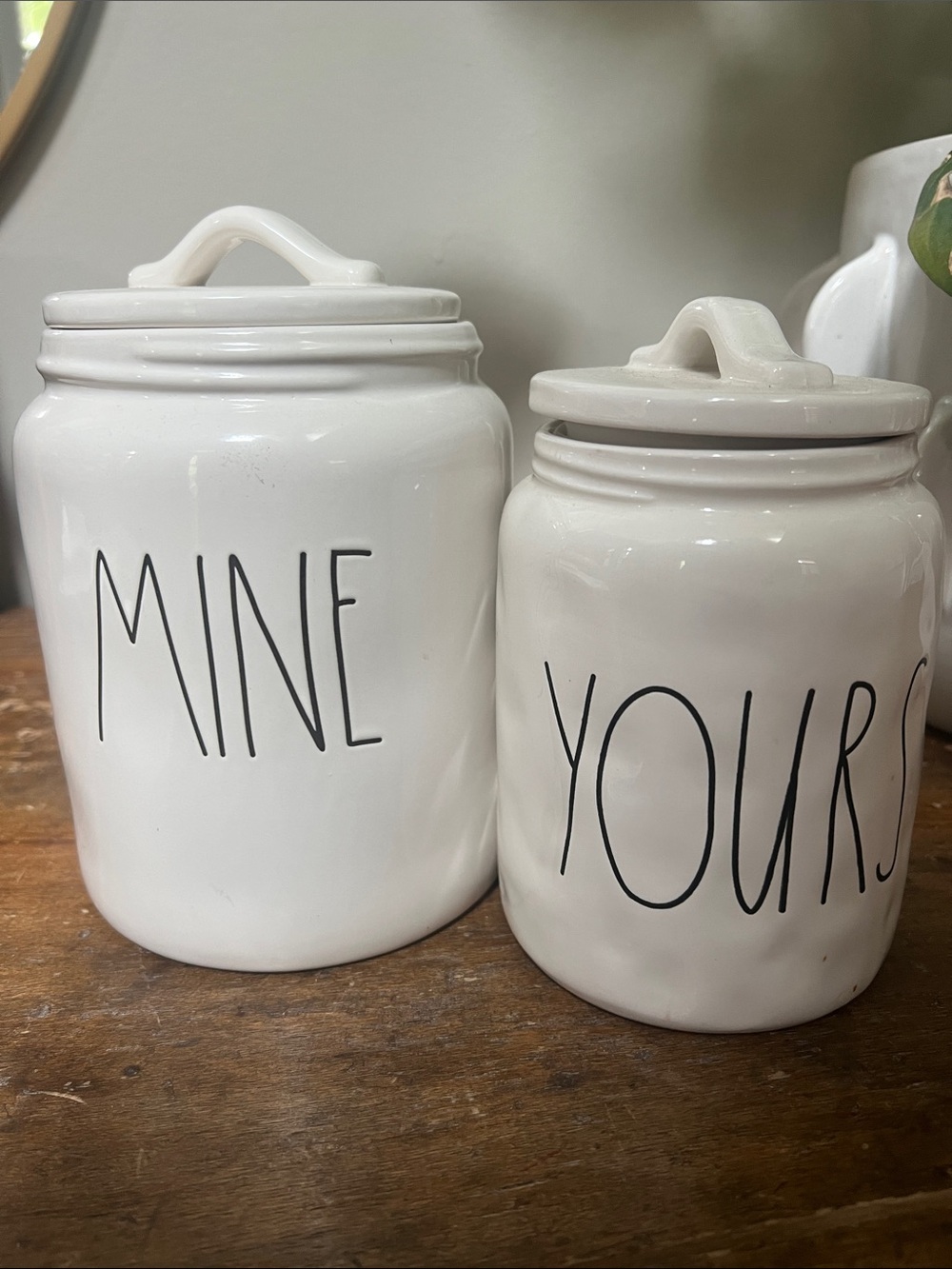 Rae Dunn Mine And Yours Candy Canisters